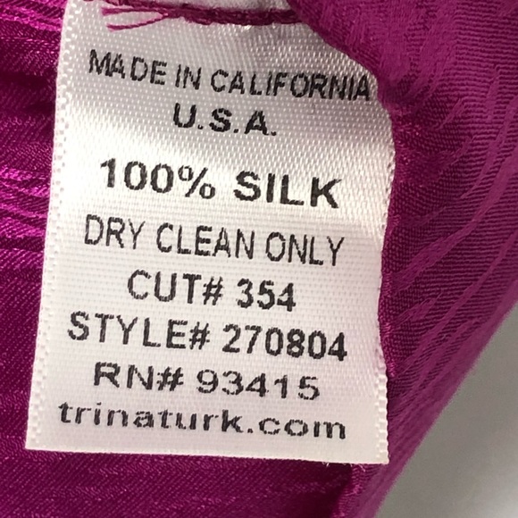 Trina Turk Blouse Silk Sleeveless Top with bow size 2 - Picture 7 of 9